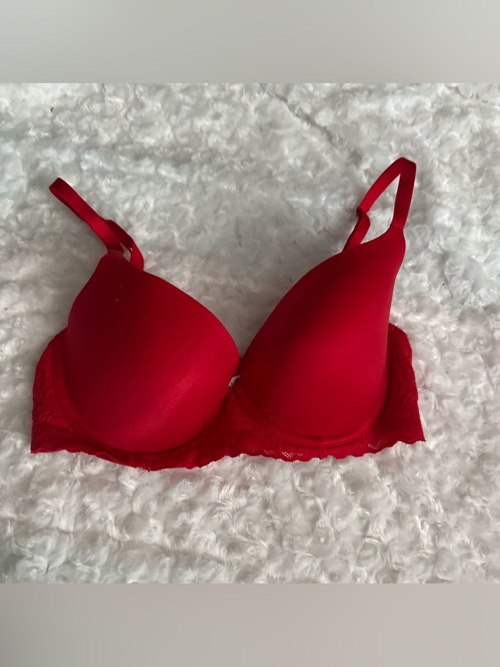 aerie Red Push-Up Bra with Lace Band